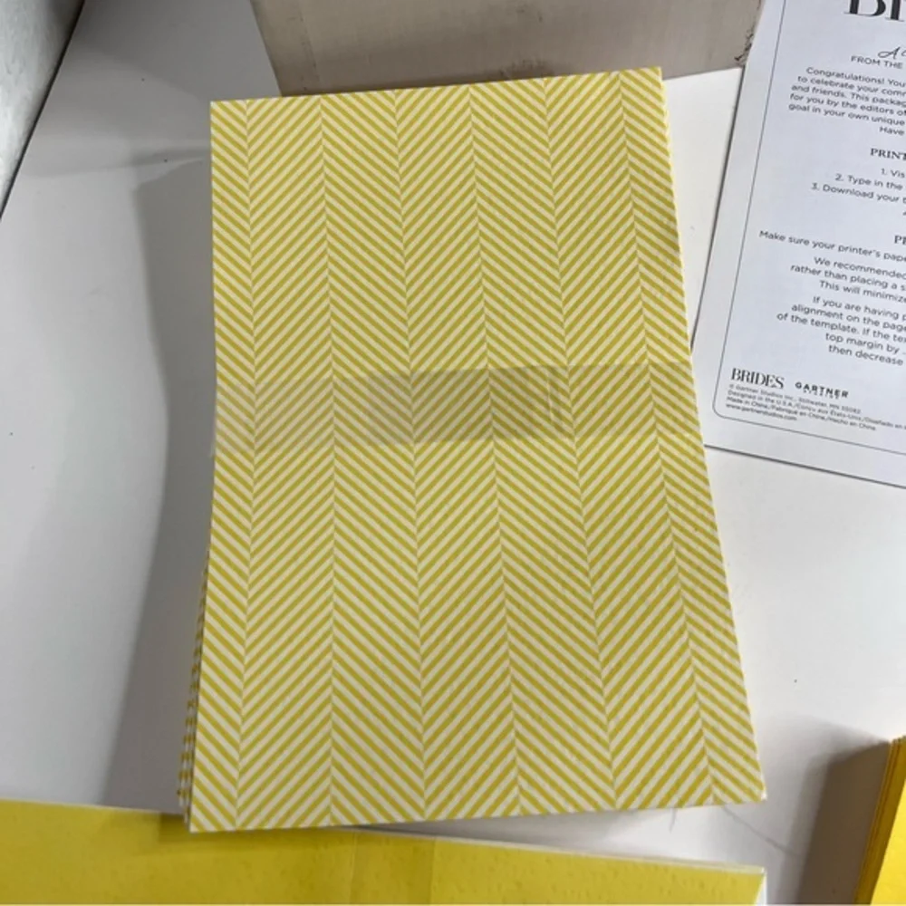 Wedding Bride & Groom Yellow & White Invitation Decoration Set New 6 Items